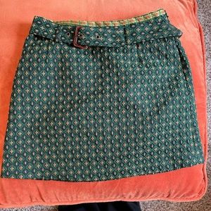 Urban outfitter green mini skirt belted with zipper